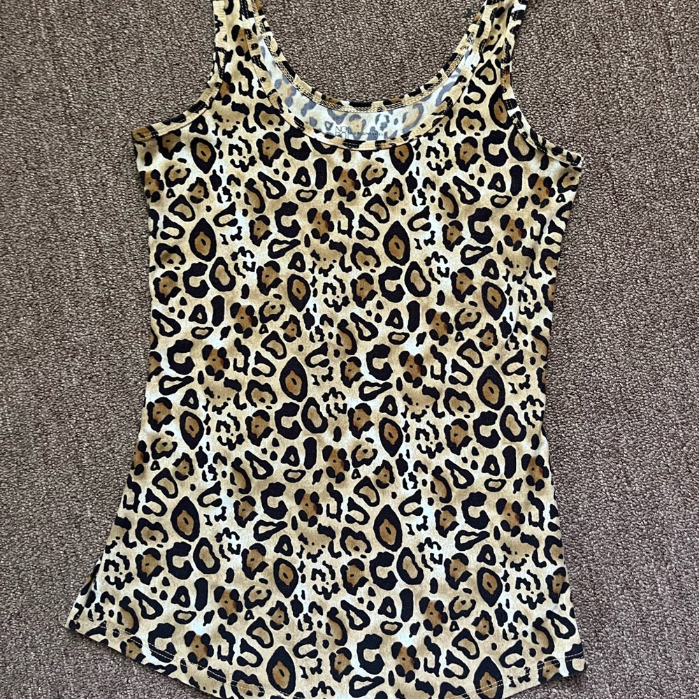 No Boundaries Cream and Brown Fitted Tank Top
